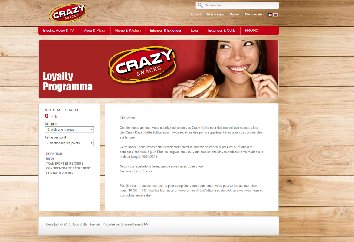 Crazy Snacks Loyalty Programma