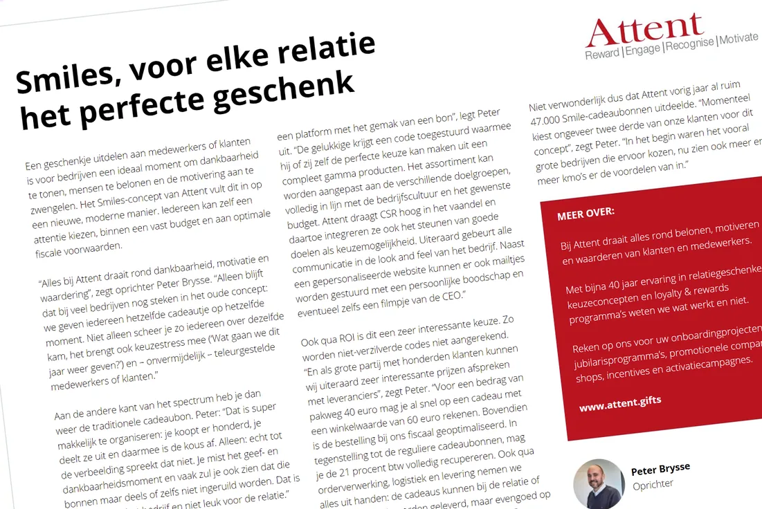 Artikel: Smiles, voor elke relatie het perfecte geschenk